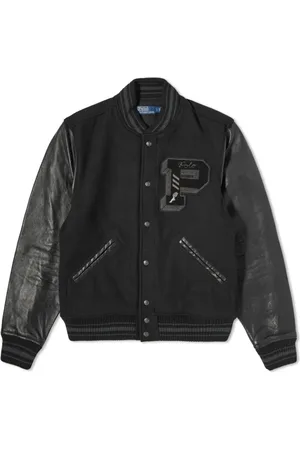 Ralph Lauren Bomber Jackets, male, , M, Varsity Jacket with Leather Detailing