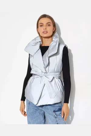 Norma Kamali Vests, female, , L, Reflective Vest with Belt Sleeping Bag