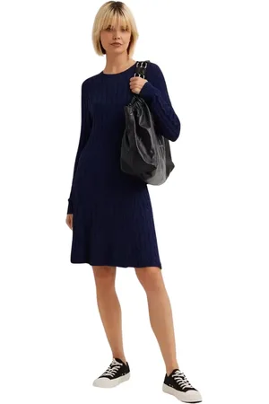 Navy mini dress in knit fabric