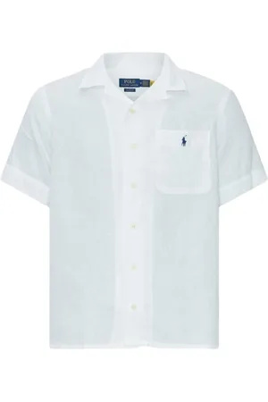 Ralph Lauren Short Sleeve Shirts, male, , L, Linen Shirt Regular Fit