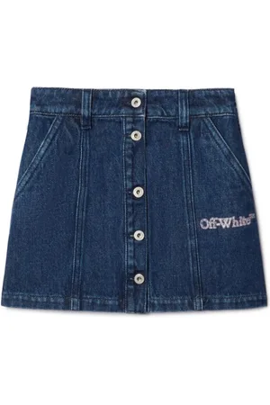 OFF-WHITE Skirts, female, , 13 Y, Denim Skirt with Glitter Detailing