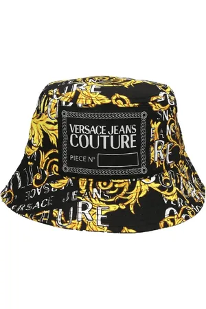 VERSACE Hats, unisex, , S, Barocco Print Unisex Black Hat
