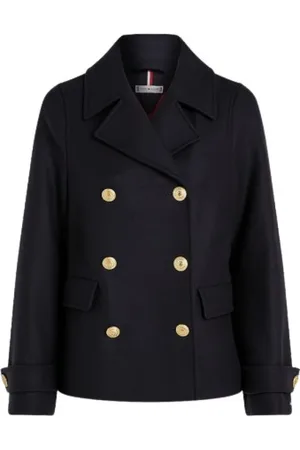 Tommy Hilfiger Double-Breasted Coats, female, , XS, Wool Blend Caban Coat