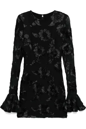 ROTATE Short Dresses, female, , S, Floral Embroidered Mesh Dress