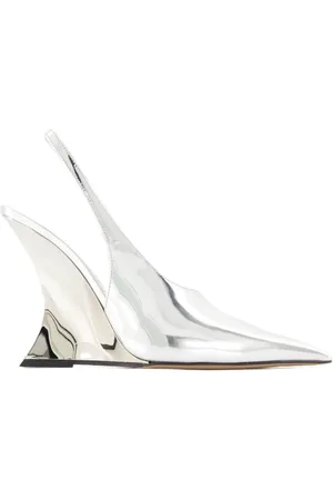 PARIS TEXAS Silver Glitter Slingback Pumps