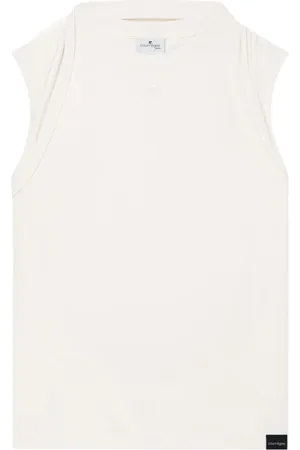 Courrèges Tank Top with Logo Applique