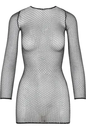 Balenciaga Long Sleeve Tops, female, , M, Crystal Mesh Topwear Aw23