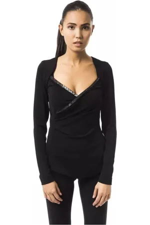 Byblos Sophisticated Open Collar Long Sleeve Top