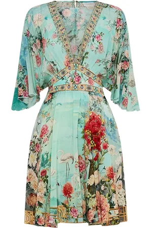 Camilla Short Dresses, female, , M, Silk Dress with Crystal Embellishment