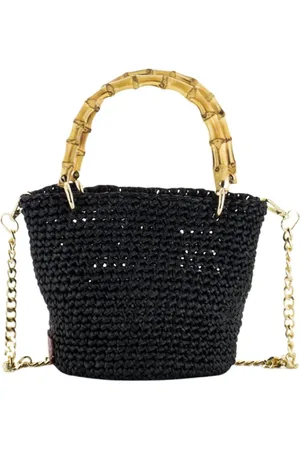 Chica London Cross Body Bags, female, , ONE SIZE, Handmade Raffia Bag with Bamboo Handles