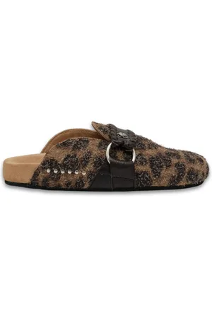 CLARIS VIROT Mules, female, , 4 UK, Vintage Leopard Mules with Scarab Emblem