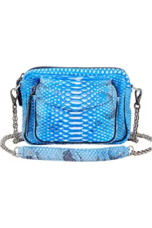 CLARIS VIROT Cross Body Bags, female, , ONE SIZE, Indigo Python Chain Shoulder Bag