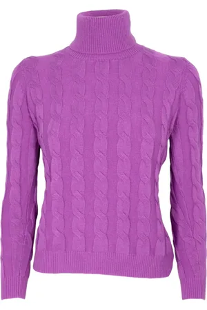 CASHMERE COMPANY Braided Turtleneck Jumper
