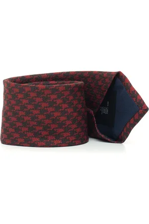 corneliani Dogstooth Design Wool Silk Tie