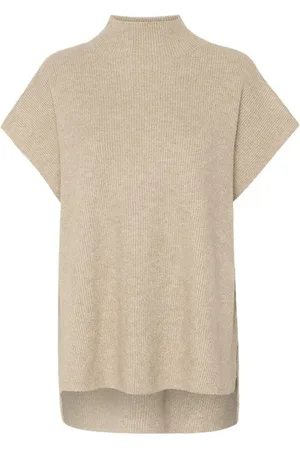 Cream Turtlenecks, female, , S, Melange Knit Slipover Jumper