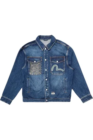Evisu Denim Shirts, male, , M, Printed Denim Shirt in