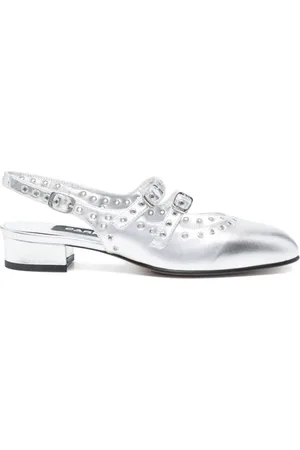 Carel Pumps, female, , 5 1/2 UK, Silver Buckle Leather Pumps