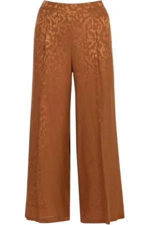 Carolina Herrera Wide Trousers, female, , S, Silk Jacquard Straight Leg Trousers