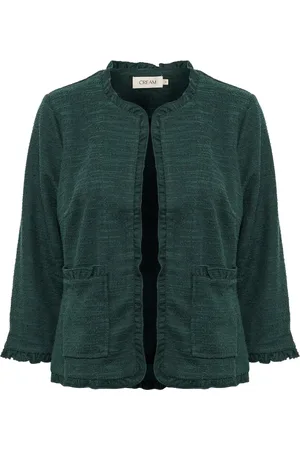 Cream Flounce Edge Cardigan in Ponderosa Pine
