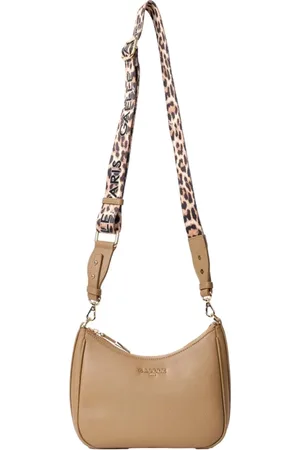 GAËLLE Printed Logo Shoulder Bag Camel