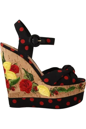 Dolce & Gabbana Wedges, female, , 4 UK, Silk Blend Platform Heels