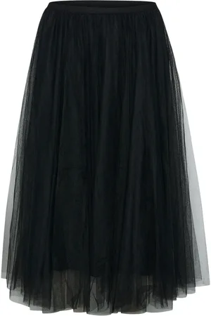 Cream Mesh Skirt with Layers and Volume