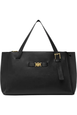 VERSACE Grained Leather Tote Bag