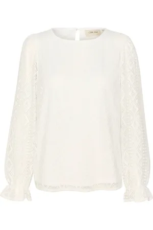 Cream Elegant Snow Embroidered Blouse