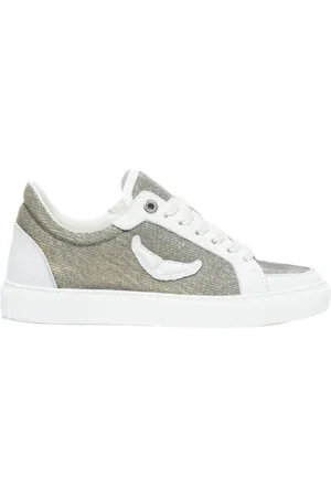Zadig & Voltaire Sneakers, female, , 3 UK, Silver Sparkle Wing Trainers