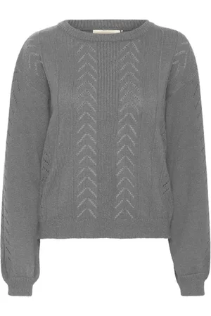 Cream Holiday Knit Pullover Jumper Asphalt Melange