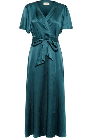 Cream Wrap Dresses, female, , S, Maxi Dress with Short Sleeves and Belt