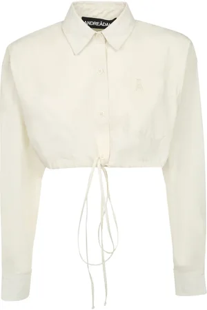 ANDREA ADAMO Shirts, female, , XS, Elegant Cropped Shirt with Classic Collar