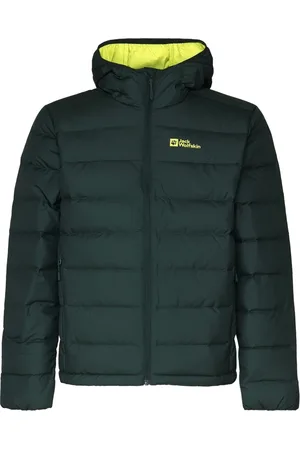Jack Wolfskin Winter Jackets, male, , M, Green Nylon Hooded Zip Jacket