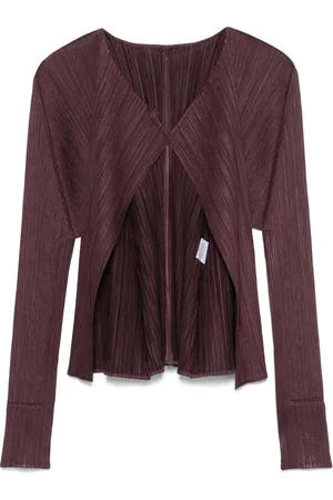 Issey Miyake Blouses, female, , 2XL, Stylish Knit Cardigan Jumper