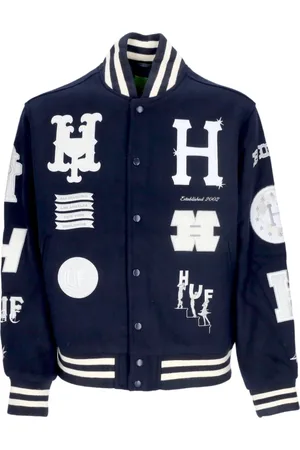 Huf Bomber Jackets, male, , XL, Classic Varsity Jacket Navy