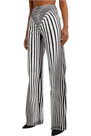 Jean Paul Gaultier Animal Print Wide Leg Jeans