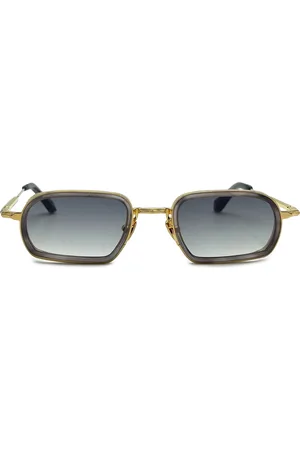 John Dalia Sunglasses, male, , ONE SIZE, Elegant Oval Sunglasses Grey/ Gold