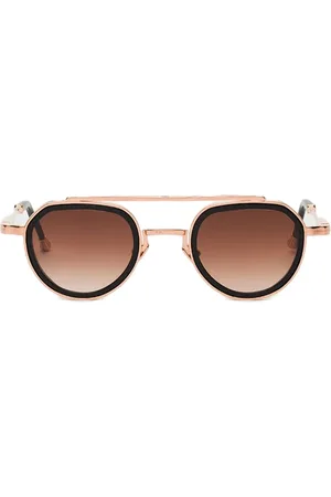 John Dalia Sunglasses, female, , ONE SIZE, Rose Gold Oval Sunglasses with Inserts