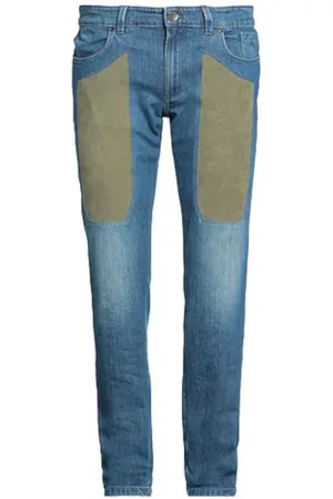 Jeckerson Slim Fit Alcantara Patch Green Jeans