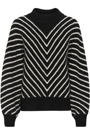 Karen by Simonsen Turtlenecks, female, , L, Meteorite Knit Jumper with Puffed Sleeves