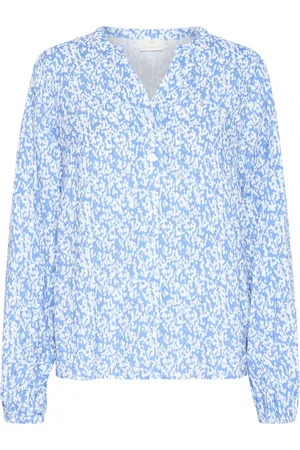 Kaffe Blouses, female, , 2XL, Graphic Print Blouse /Chalk