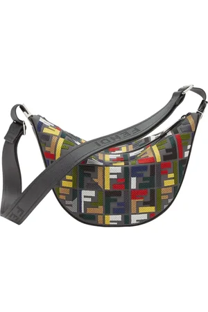 Fendi Iconic Grey Canvas Crossbody Bag
