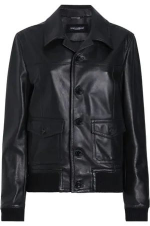 Dolce & Gabbana Leather Jackets, female, , S, Classic Leather Jacket Button Closure