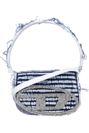 Diesel Bleached Denim 1DR Bag with Rhinestones