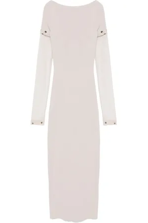 Sportmax Detachable Sleeves Boat Neck Dress