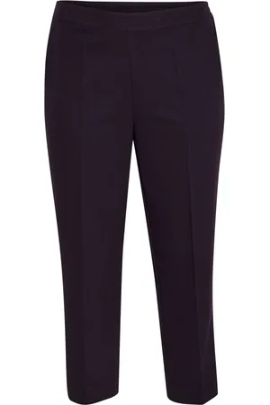 Kaffe Cropped Trousers, female, , 2XL, Cropped Trousers with Elastic Waist