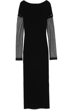 Sportmax Maxi Dresses, female, , S, Detachable Sleeves Boat Neck Dress
