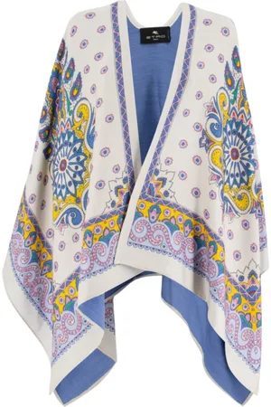 Etro Capes, female, , ONE SIZE, Floral Jacquard Wool Blend Cape
