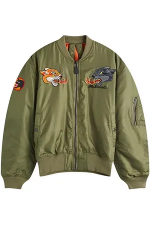 Maharishi Bomber Jackets, male, , S, Dualithi Panther Flight Jacket Olive