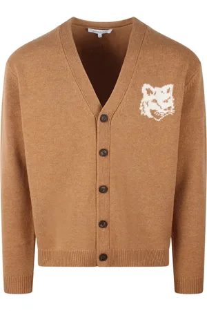 Maison Kitsuné Cardigans, male, , XL, Fox Head Wool Cardigan
